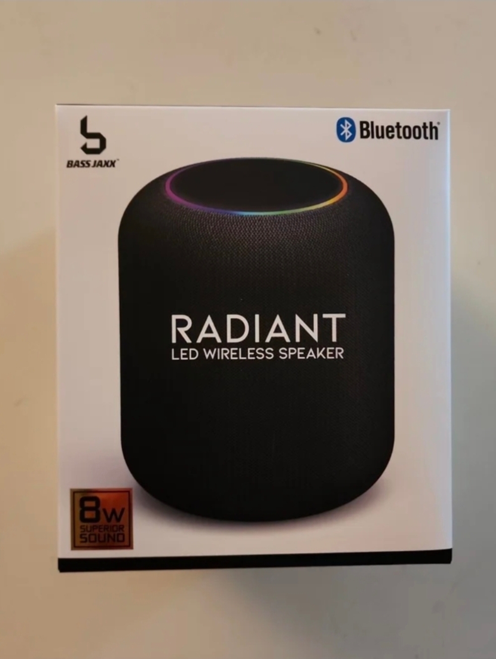 BASS JAXX RADIANT LED WIRELESS BLUETOOTH SPEAKER Portable Black LED Lights 8W